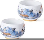 Cute Vintage Coffee Cup Set of 2 Porcelain Teacups Espresso Mug